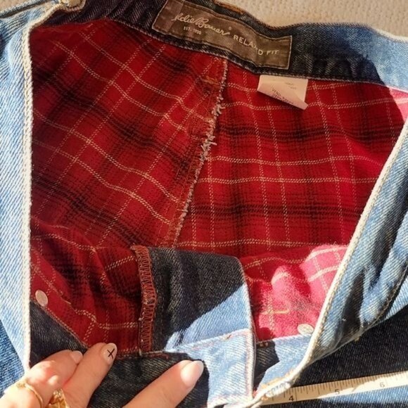 Eddie Bauer Relaxed Fit Flannel Lined Insulated Pocketed High Rise Sz 34x32 Jean - Picture 7 of 13